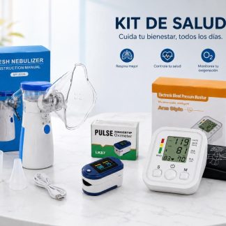 Kit de Salud 3 en 1 · Nebulizador + Oxímetro + Tensiómetro Digital