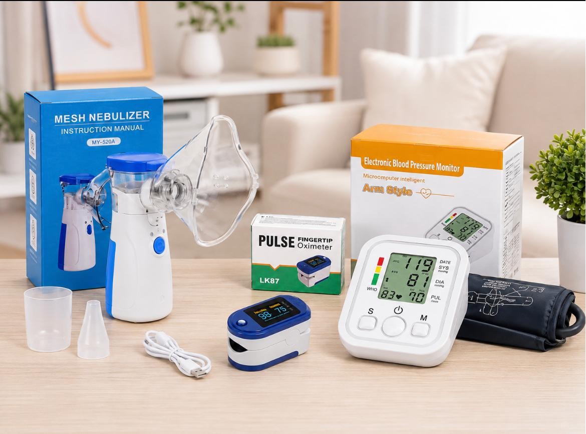 Kit de Salud 3 en 1 · Nebulizador + Oxímetro + Tensiómetro Digital - Imagen 2