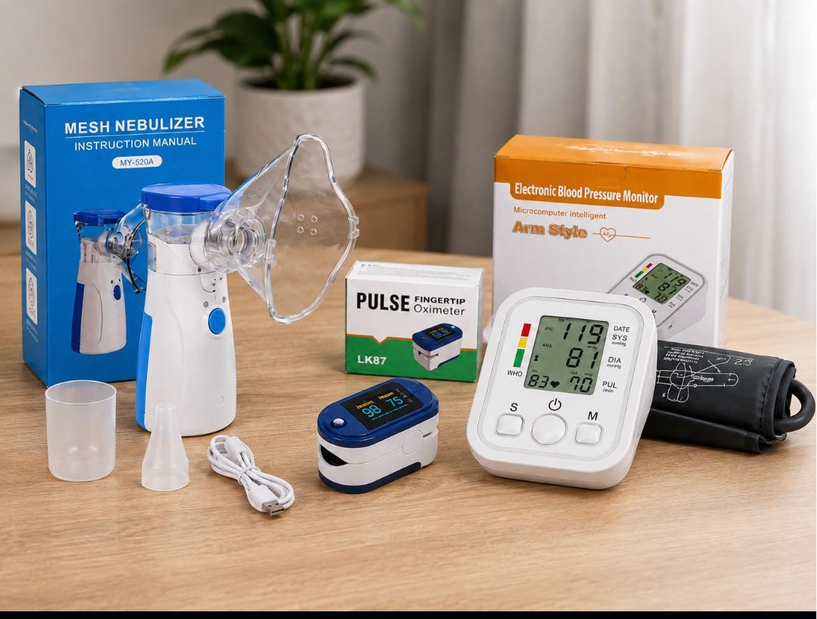 Kit de Salud 3 en 1 · Nebulizador + Oxímetro + Tensiómetro Digital - Imagen 3